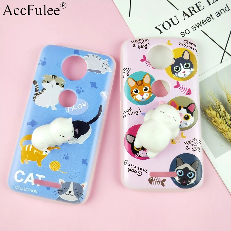 

For Moto C Plus Squishy Funny Cat Case For Motorola C Plus XT1723 XT1724 XT1725 5.0" 3D Panda Pappy Rabbit Silicone TPU Cover