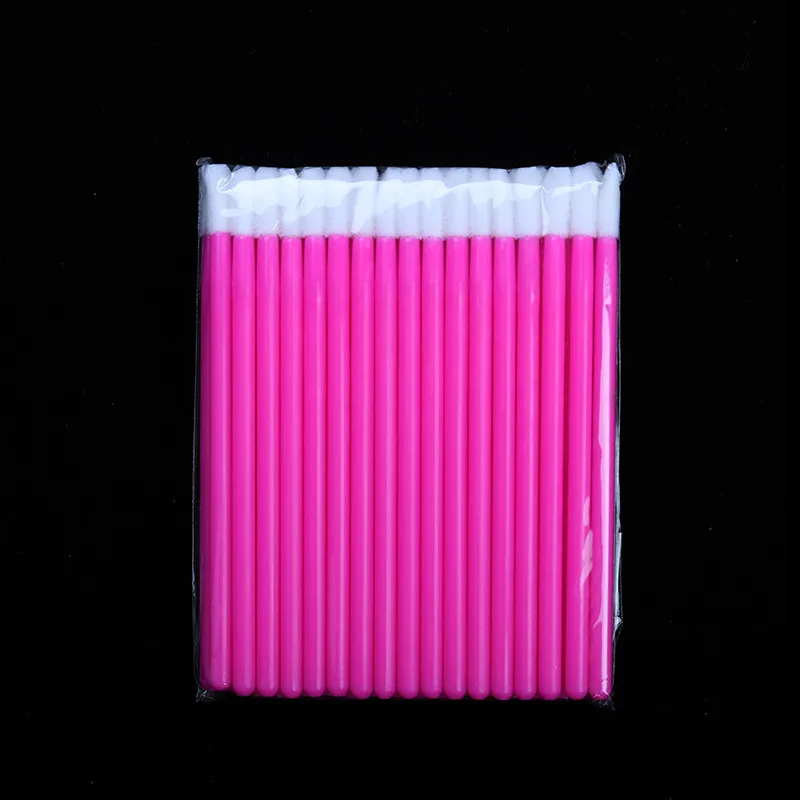200 шт/партия Мини красочные одноразовые макияж кисть для губной помады палочка-аппликатор для блеска идеальный макияж инструмент - Handle Color: Rose red