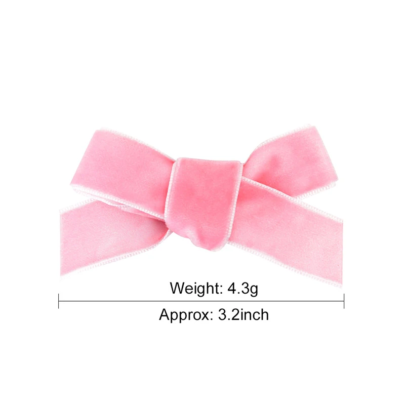 Girls Bowknot Hairpin Solid Colors Simple Style Velvet Ribbon Fashion Manual Exquisite Children Headwear Bowknot Hairpin 971
