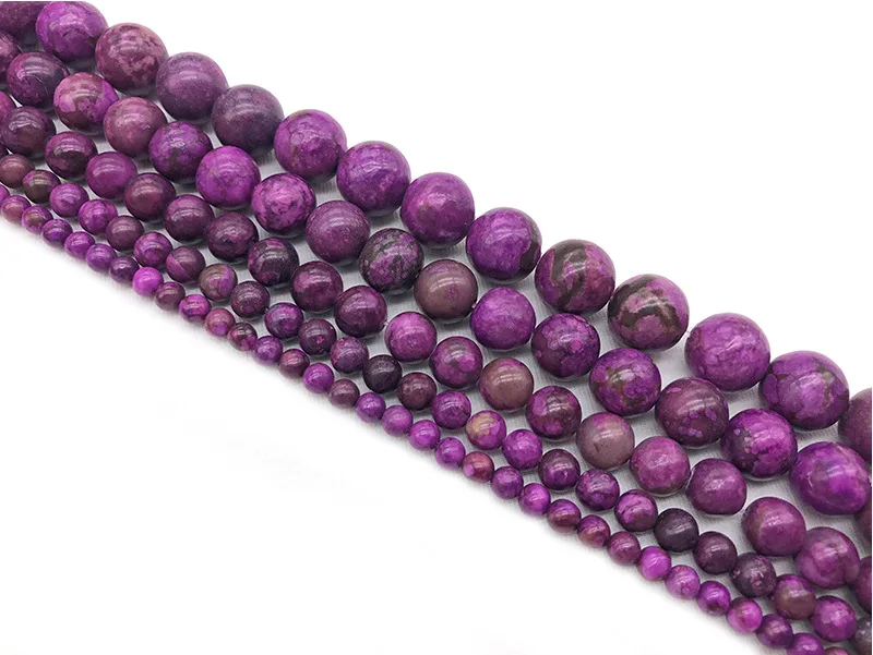 Модные ювелирные изделия из натурального камня фиолетовый сугилит бусины Круглые свободные бусины выбрать размер 4 6 8 10 12 мм DIY браслет ювелирных изделий