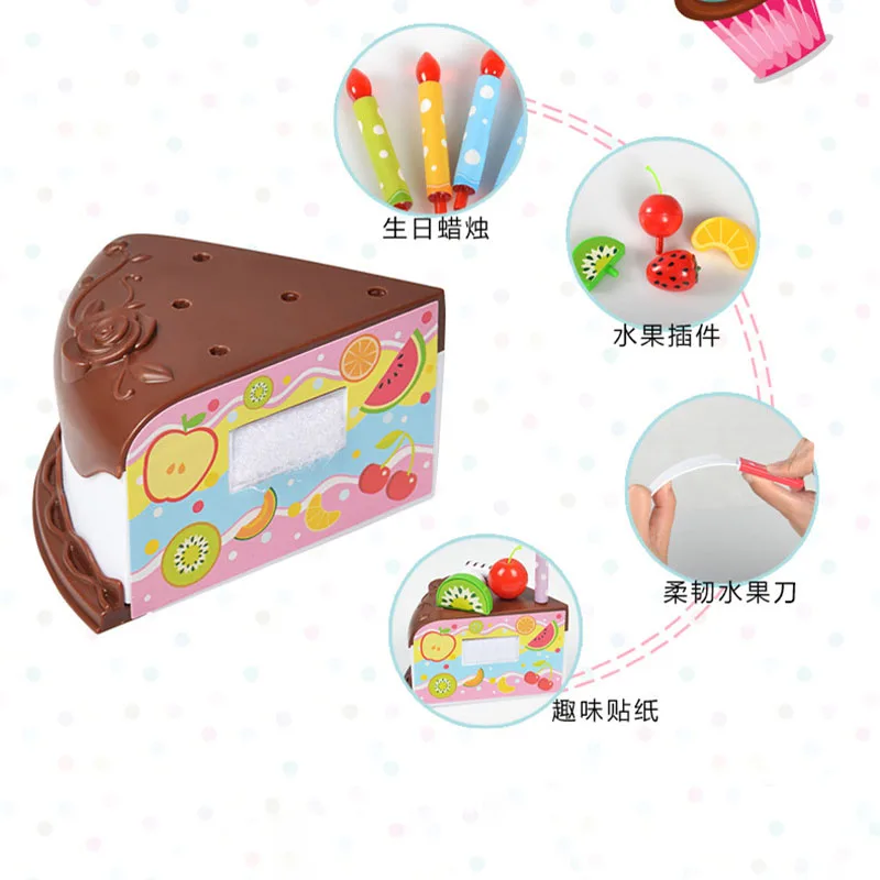 Дети 37 шт. Набор DIY ролевые игры шоколадные разрезание торта ко дню рождения кухонная игрушечная еда Cocina De Juguete игрушка для девочек подарок для детей