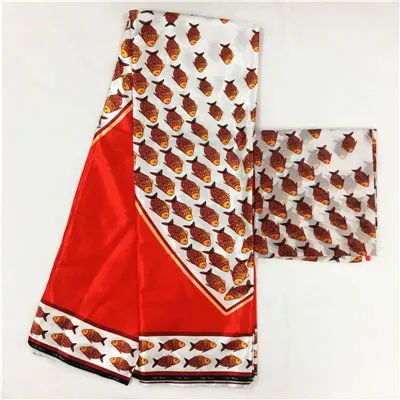 Африканская Ткань шелковая восковая Ткань Горячая Шелковый шифон ткани 4+ 2 ярдов Шелковый воск для женского платья - Цвет: MO617S14