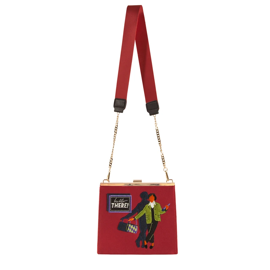 YIZISTORE оригинальные винтажные холщовые сумки через плечо с металлической бахромой для девочек в 2 стилях(FUN KIK