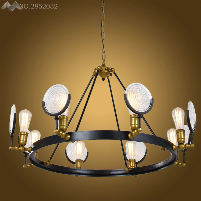 American Retro industrial iron glass pendant lights vintage hang lamp