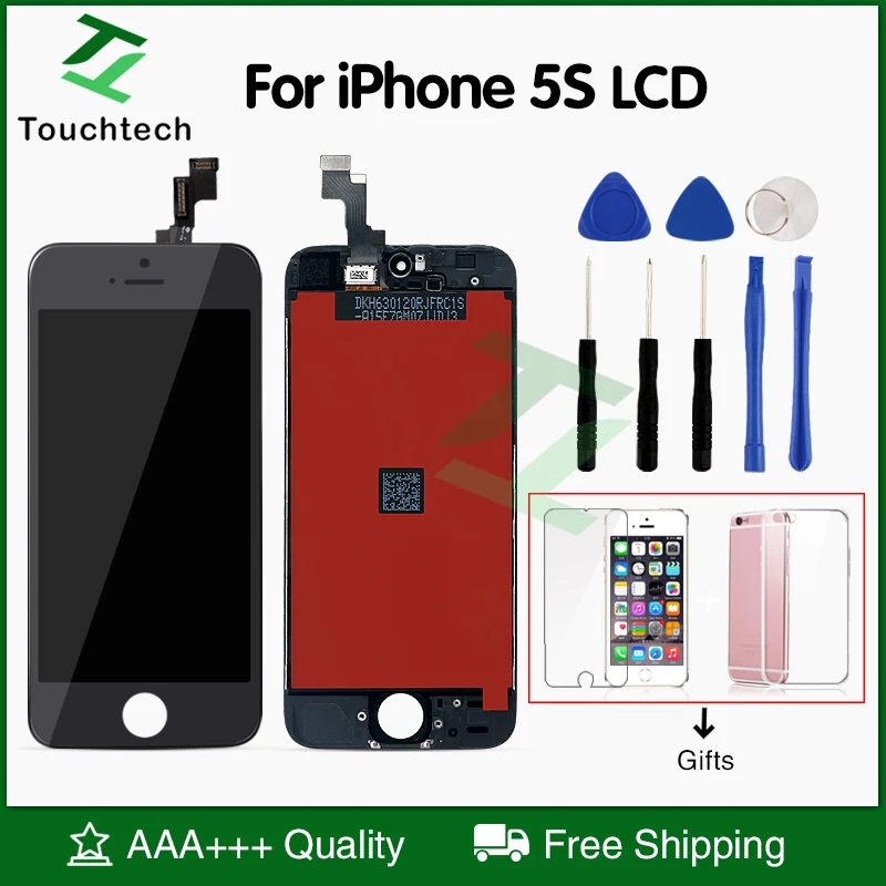 

1PC No Dust Screen Display Complete LCD for iPhone 5 5s 5C LCD with Touch Screen Digitizer Replacement LCD Black&White Color