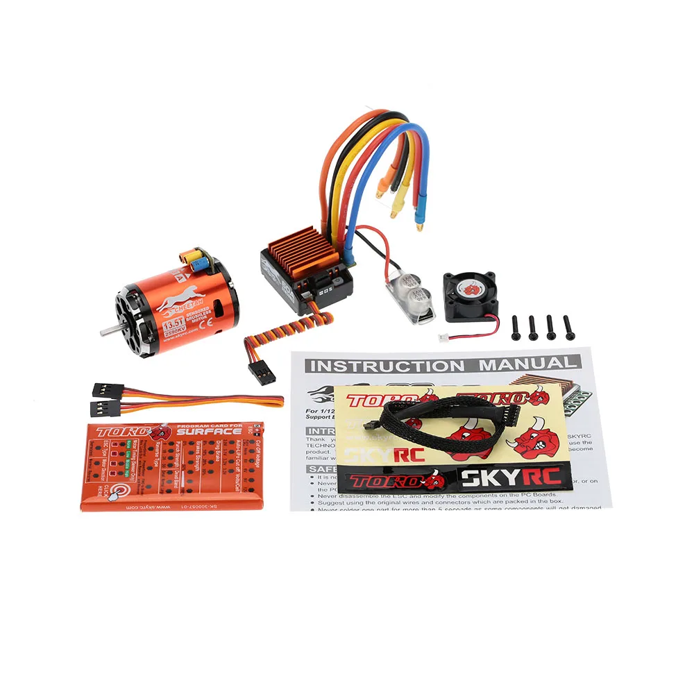 

SkyRC 13.5T 2590KV 2P Brushless Sensored/Sensorless Motor+CS60 60A Brushless ESC+ Program Card for 1/10 1/12 RC Touring Car