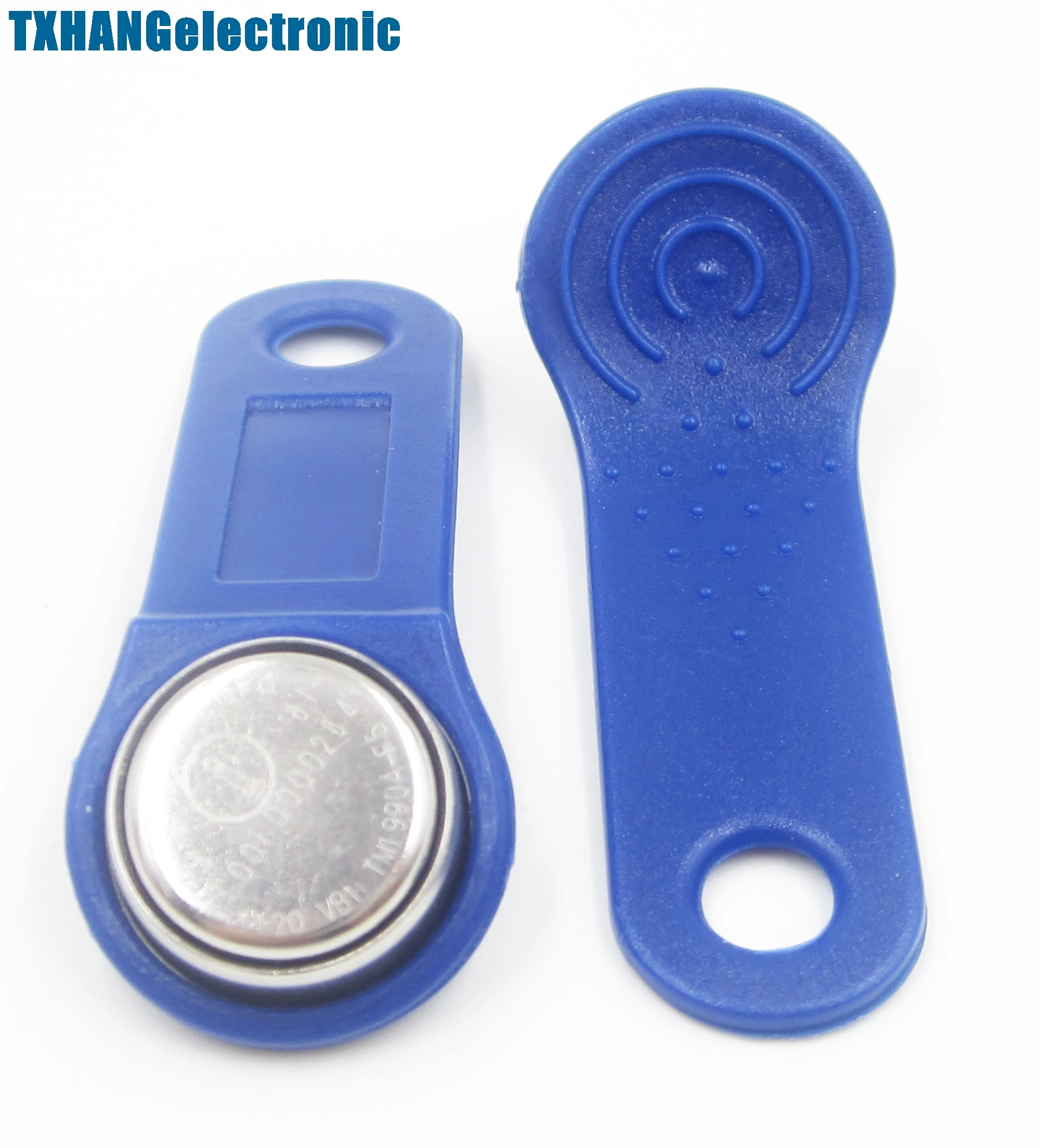 

100PCS DS1990A-F5 TM Card iButton Tag with wall-mounted holder Blue