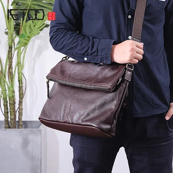 

AETOO Head cowhide Shoulder bag male leather handmade casual retro postman bag simple men oblique cross bag