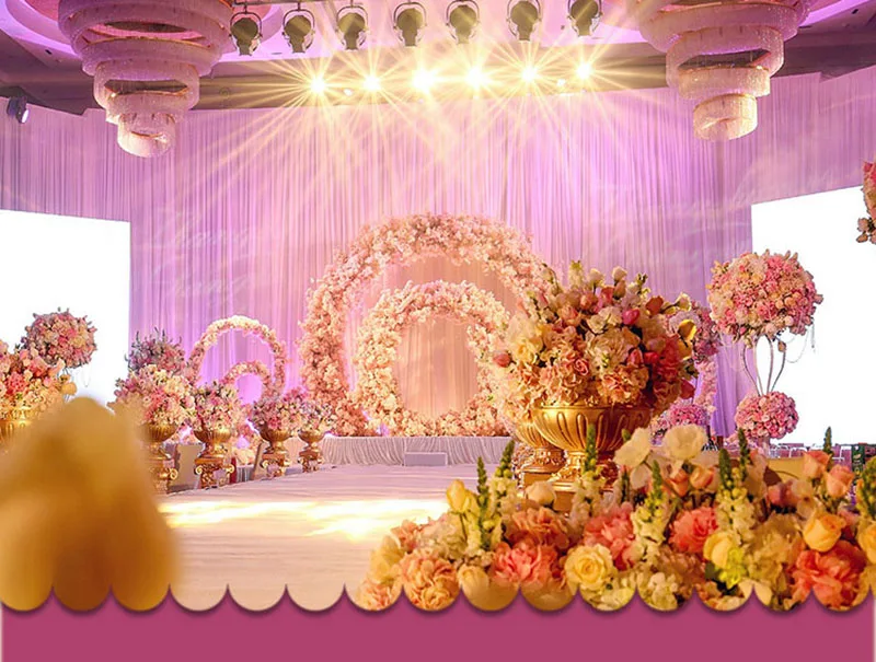 Flone 100cm high quality Rose Artificial Silk Flower Row For Wedding Arch Background wall stage party props Decoration Flower Accessories  (1)