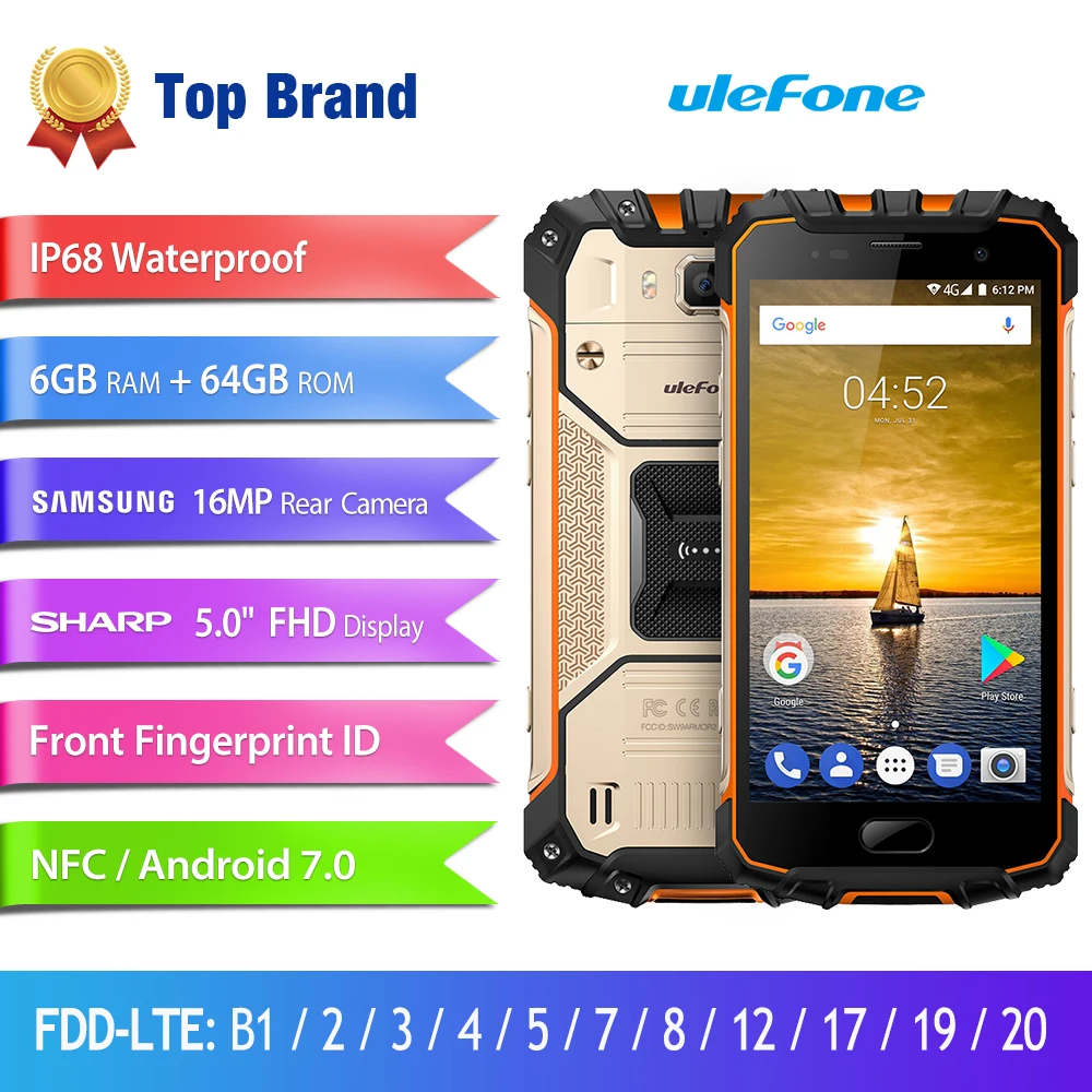 Ulefone Armor 2 водонепроницаемый мобильный телефон на базе Android экран 5 дюймов FHD