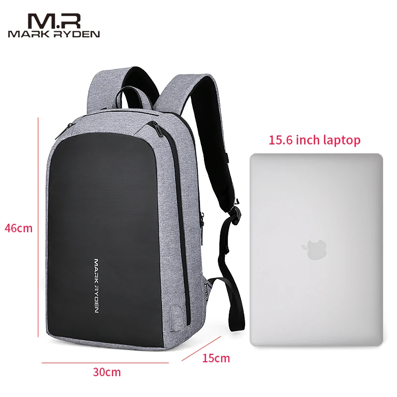 Mochila para hombre Mark Ryden multifunción de carga USB puede adaptarse a mochilas informales para ordenador portátil de 15,6 pulgadas para hombre