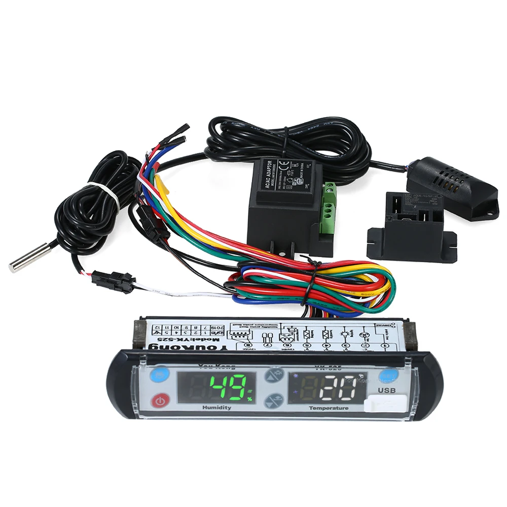

YouKong Digital Temperature and Humidity Recording Controller microcomputer 220V Reptile Thermostat Hygrostat widely used
