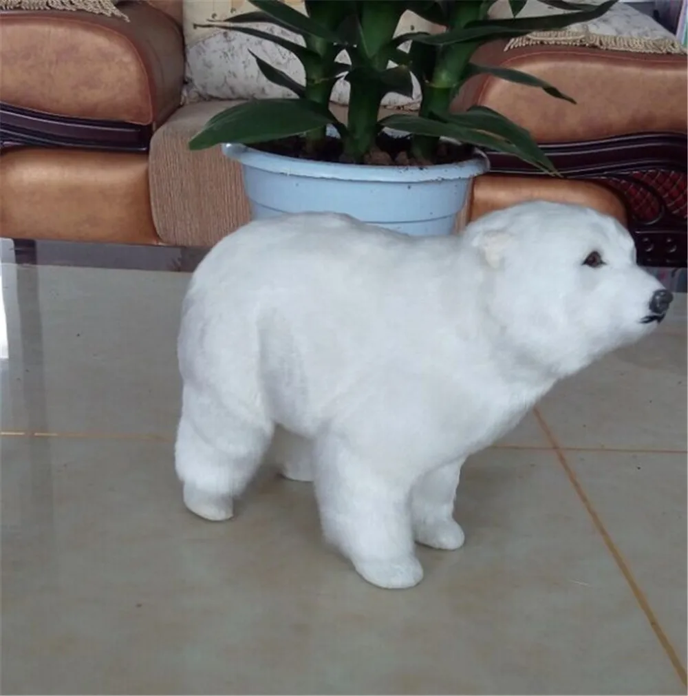 Fancytrader Big Cute Simulation Polar Bear Toys Handicraft Lovely Realistic White Polar Bear Doll Gift Decoration 31x18cm3
