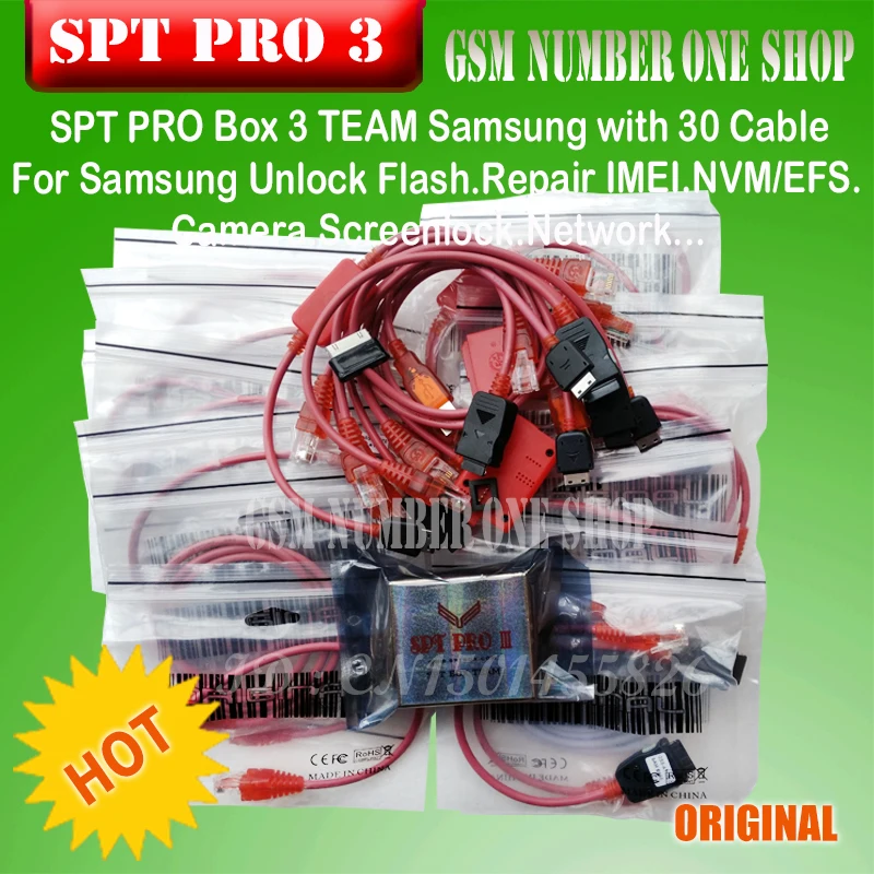 

gsmjustoncct Free Ship+original new SPT BOX For Samsung unlock, flash, repair IMEI, NVM, camera, network etc(with 30 cables set)