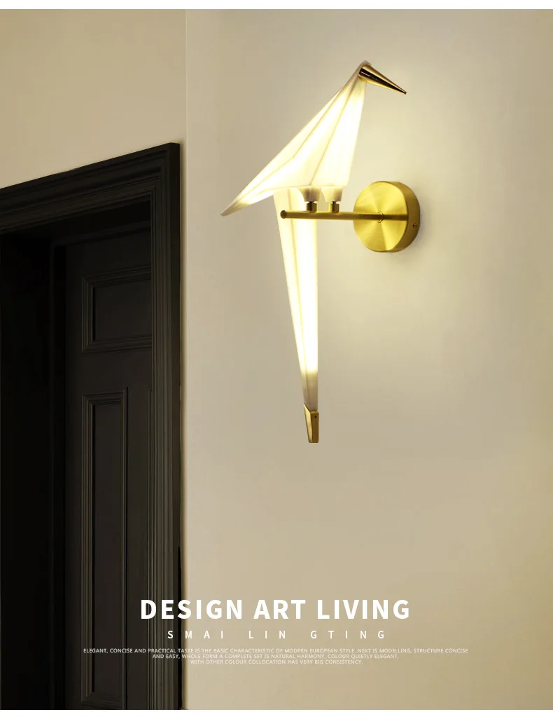 Скандинавская креативная маленькая птичка, настенный светильник, светодиодный настенный светильник, современный настенный светильник для спальни, гостиной, настенный светильник