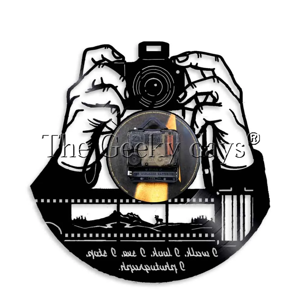 Светодиодный светильник для фотосъемки настенные часы с виниловой пластиной