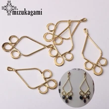 Golden Zinc Alloy Charms Water Drop Shape Connector 6pcs/lot For DIY Drop Tassel Earrings Jewelry Making Finding Accessories