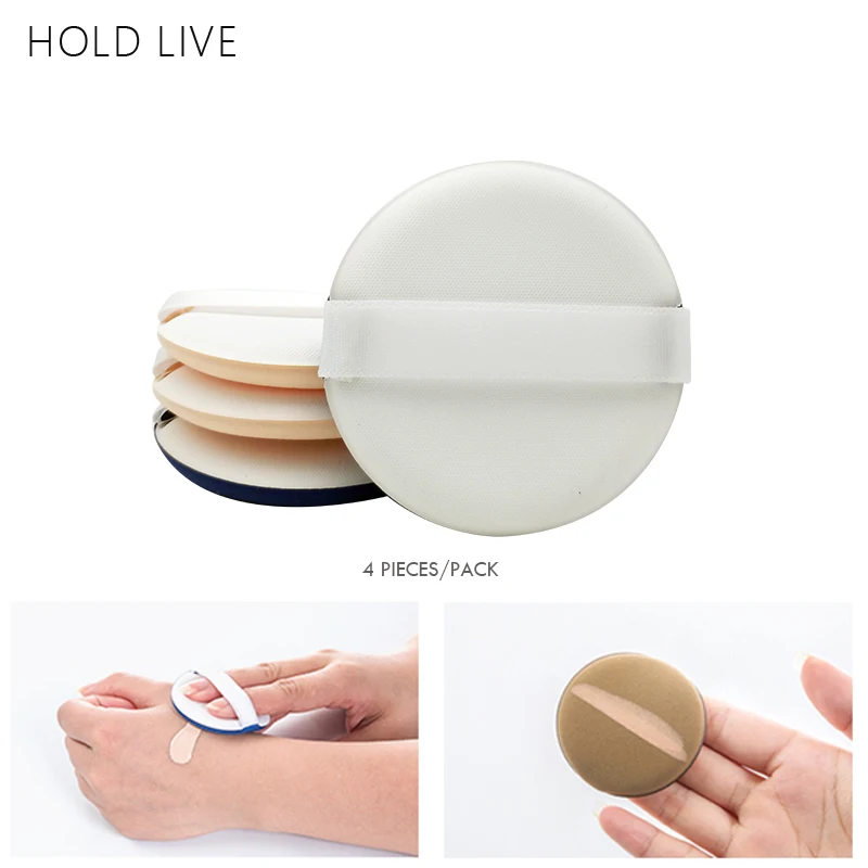 

HOLD LIVE 4Pcs/Lot Air Cushion Puff Powder Makeup Sponge For BB CC Cream Contour Facial Smooth Wet Dry Make Up Beauty Tools Gift