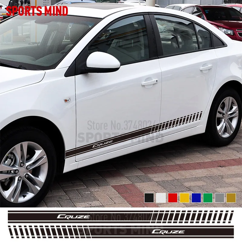 

5 Pairs Customizable Car Styling Door & Waist Line Decoration Car Sticker Decal For Chevrolet Cruze Chevy Cruze Car Accessories