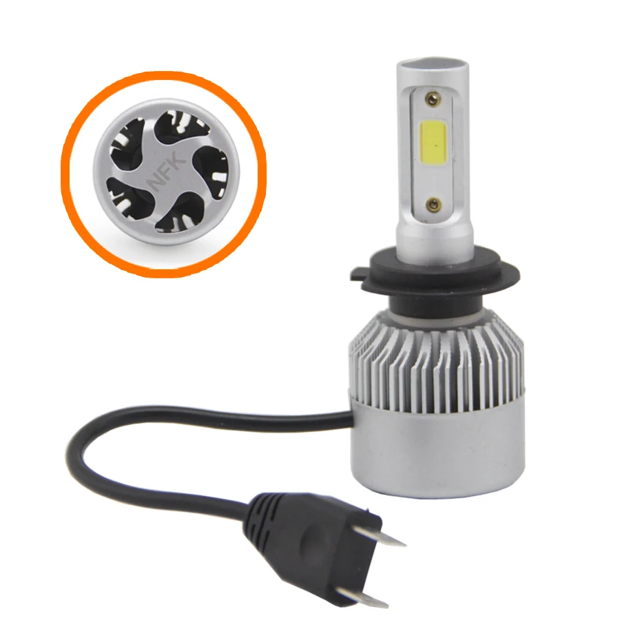 SHUOKE S2 Автомобильные светодиодные фары h7 лампы замены початка чип 12V 30W 2.8A 6000K 1900Lm