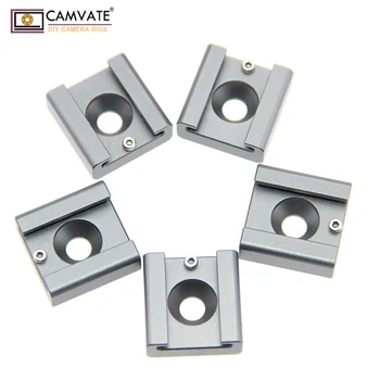 

5pcs Cold Shoe Mount Adapter Bracket Hotshoe with 1/4" Mounting Hole C1315 camera photography accessories