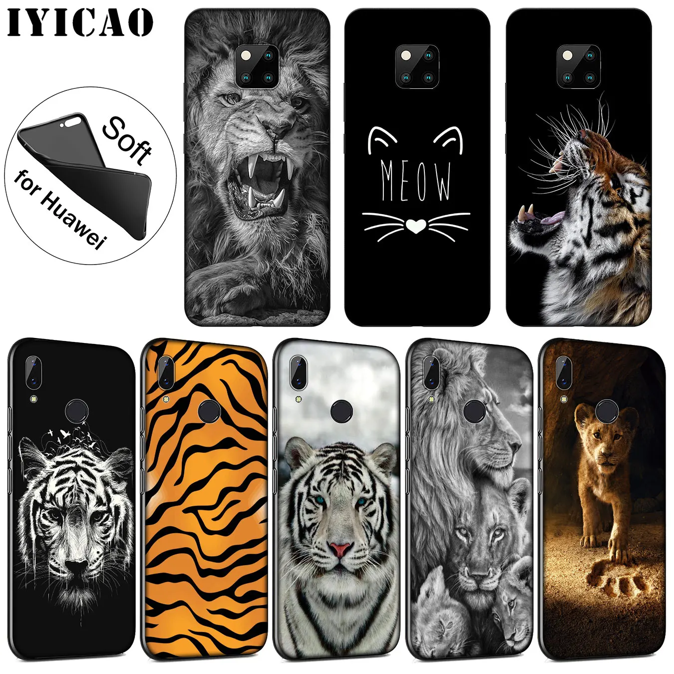 IYICAO Tiger The Lion King Soft Silicone Phone Case for Huawei Mate 30 20 10 Pro Nova 5I 5T 5 4 4E 3i 3 2i Lite Smart |