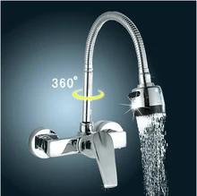 FREIES VERSCHIFFEN Messing Chrome Hähne Für Spülbecken Küchenarmatur Dual Loch Wand-küchenarmatur Küchenarmatur torneira cozinha