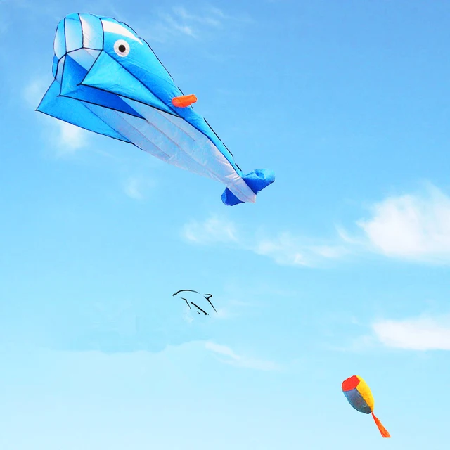 free shipping large soft dolphin kite ripstop nylon outdoor toys flying octopus kite factory alien inflatable 2
