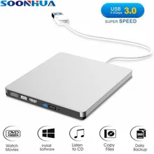 SOONHUA ультра светильник USB3.0 Внешний привод USB интерфейс DVD CD плеер привод CD DVD рекордер для ноутбука Palmtop нетбук Настольный