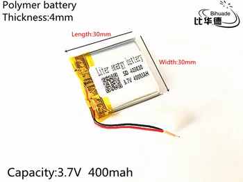 

1pcs/lot 3.7V 400mAh 403030 Lithium Polymer Li-Po li ion Rechargeable Battery cells For Mp3 MP4 MP5