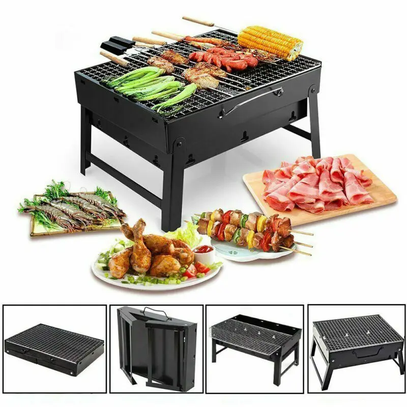 

Foldable BBQ Grills Patio Barbecue Charcoal Grill Stove Stainless Steel Outdoor Camping Picnic Barbecue BBQ Accessories Tools