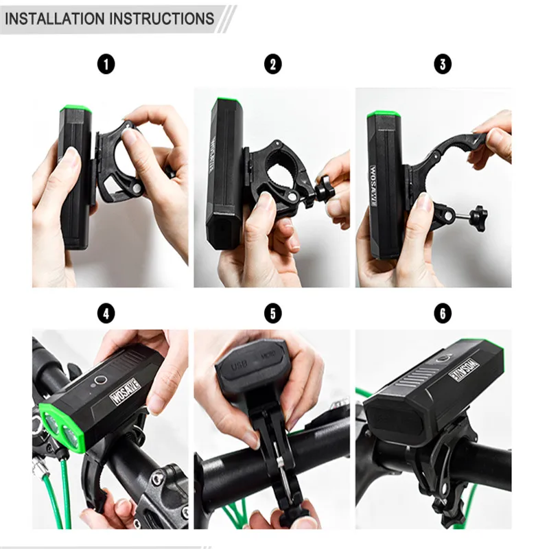 WOSAWE 2400 lumen cycling bicycle lights mtb bike LCD display LED driving lights battery mobile power bank usb front flashlights WOSAWE 2400 lumen cycling bicycle lights mtb bike LCD display LED driving lights battery mobile power bank usb front flashlights