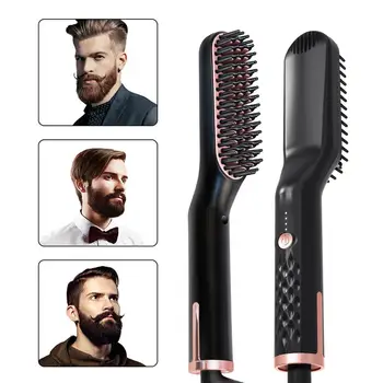 

Professional Hair Straightener Brush 3 In 1 Fashion Beard Straightener Comb Rotating Hair Curlers Fast Heat Salon Styling Tools