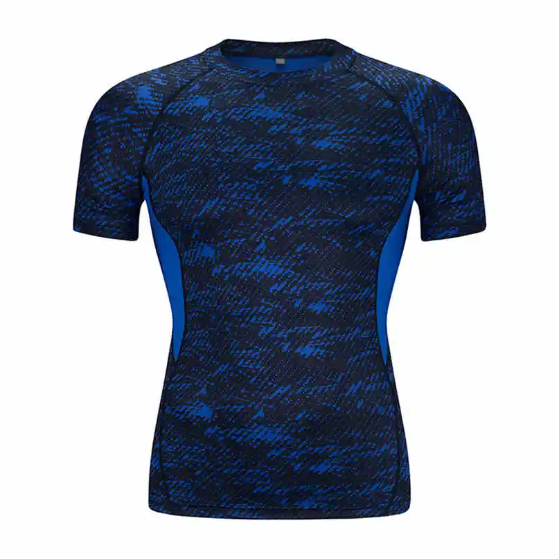 Sport Running t-shirt Short Sleeve O- Collar Basketball Fitness Wear Skinny Sweat Breathable T-shirt Quick Dryer clothes #2N15 (17)