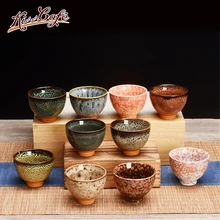 6 шт./партия, китайская керамическая чайная чашка, ледяная треснутая чашка для глазури чайный набор кунг-фу, маленькая фарфоровая чайная чаша, чайная чашка, аксессуары для чая, посуда для напитков