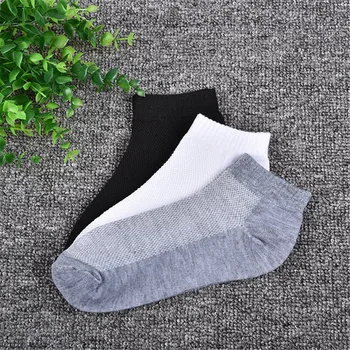 

12pairs/lot Men Socks High Quality Cotton Mesh Breathable Socks Brief Invisible Slippers Male Shallow Mouth No Show for men sock