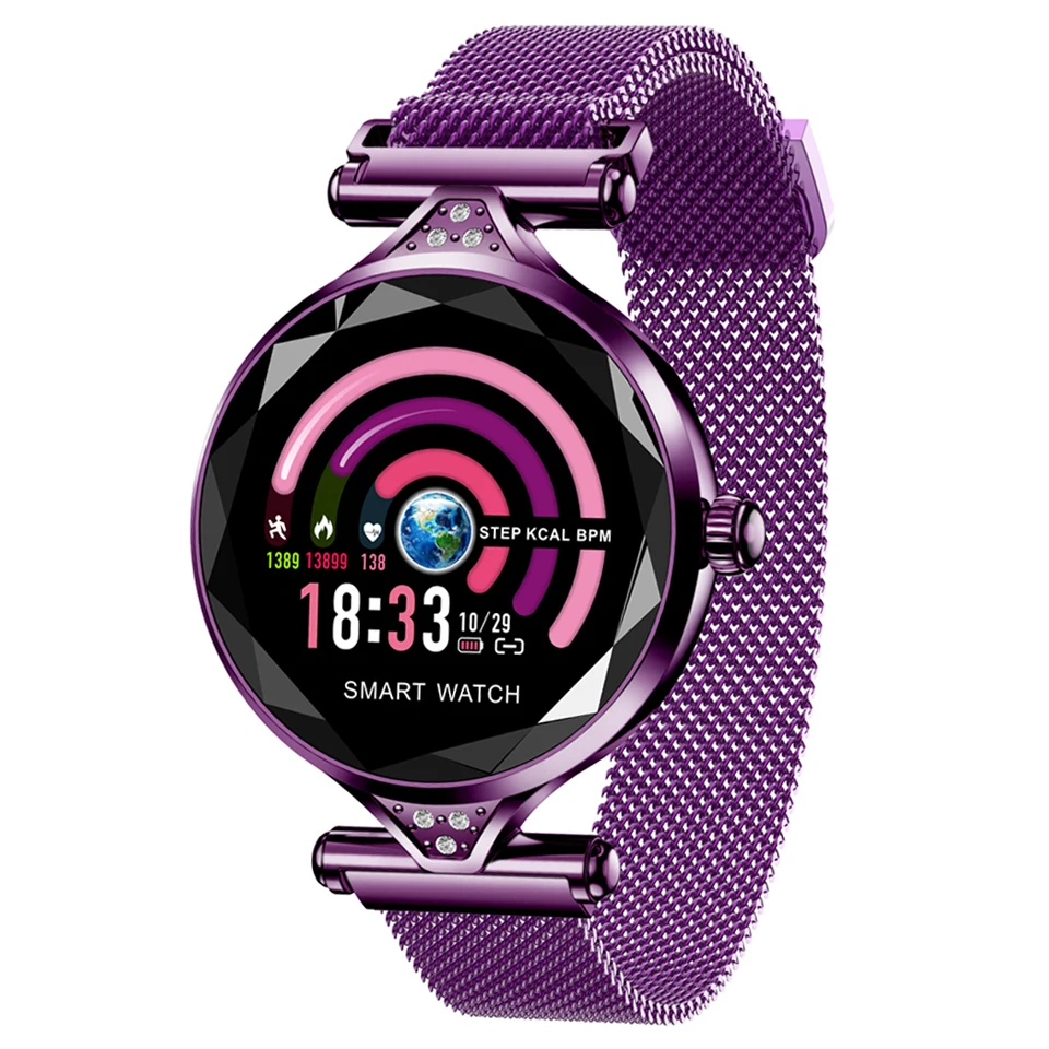 Luxury Smart Watch Women Waterproof Smartwatch Ladies Bluetooth Steel Wristwatch Heart Rate Fitness Clock for Android IOS Phone