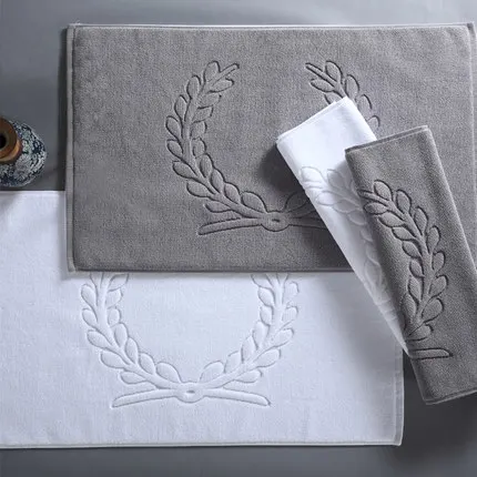 White Grey Cotton Hotel Home Flool Towel Bathroom Carpet Absorbent White Grey Cotton Hotel Home Flool Towel Bathroom Carpet Absorbent Non Slip Bath Mat