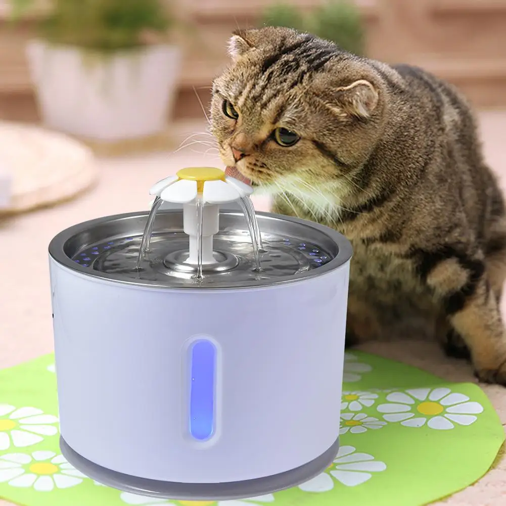 

High Matching 2400ML USB Cat Water Fountains Pet Dog Water Dispenser Automatic Circulation Oxygen Drinking Fountain With LED