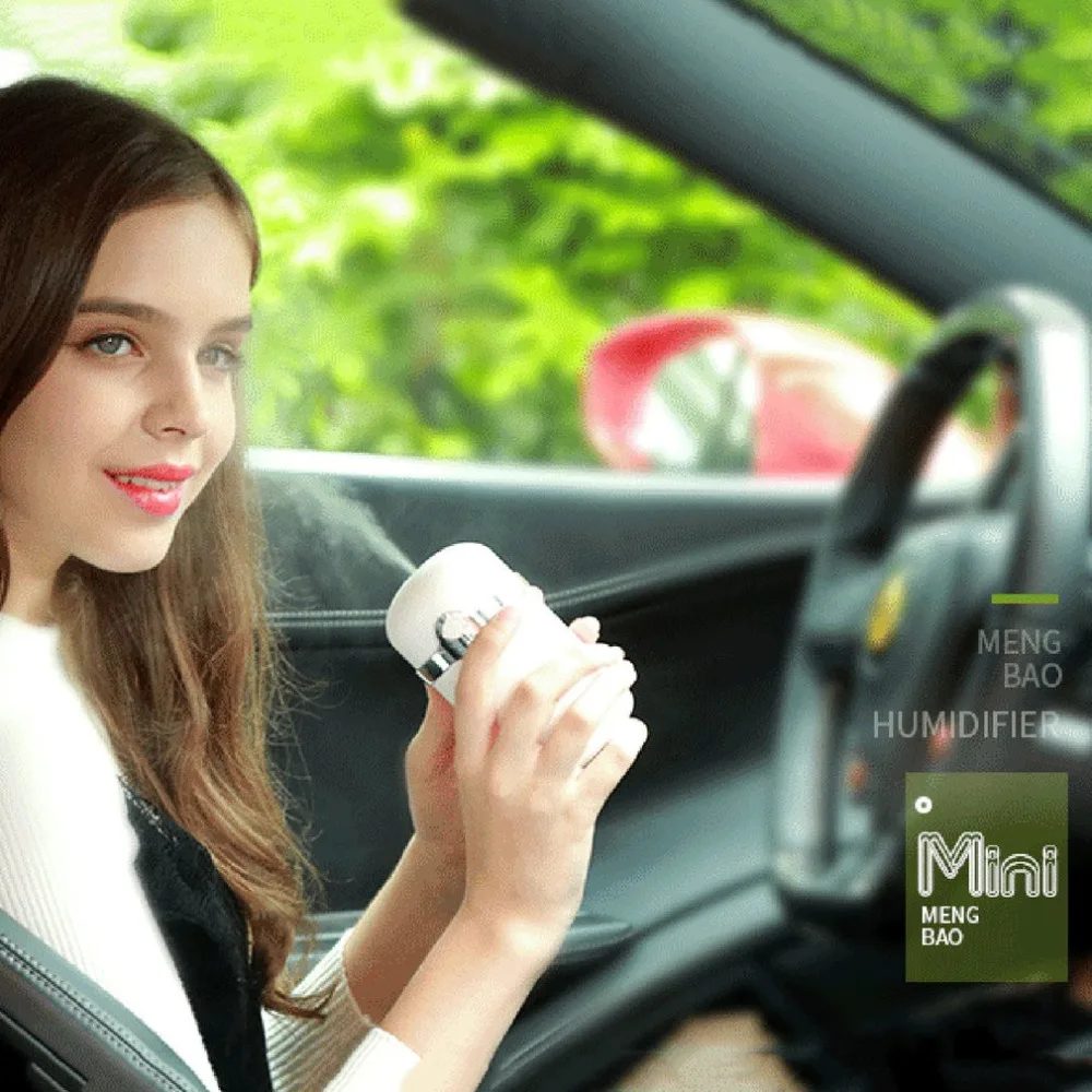 

180ML Air Humidifiers Cute Mini Air Purifier Aroma Diffuser Negative Ion Mist Maker Essential Oil Diffuser For Car Home