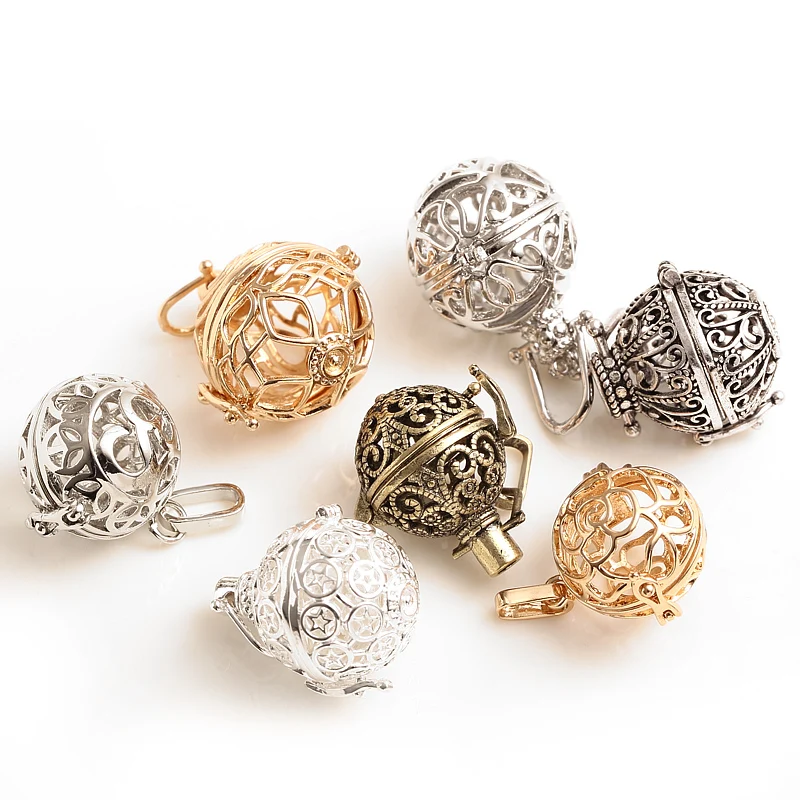 

European Atlantis Hollow Ball Charm Pendants Locket Pierced Necklace Fashion Jewelry Christmas Gift 16 styles