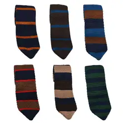 Модные яркие Для мужчин галстук вязать вязаные галстуки Галстук Узкий Тонкий тощий сплетенный Cravate Узкие галстуки P2