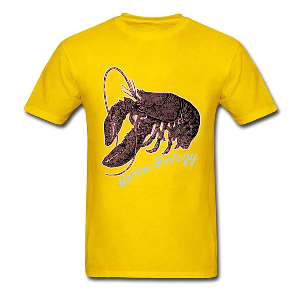  Men Tshirts cosie Hip hop T Shirt Pure Cotton Round Neck Short Sleeve Camisa Sweatshirts Summer/Fall Free Shipping Marine Biology Lobster Illustration Oceanography Marine Li yellow