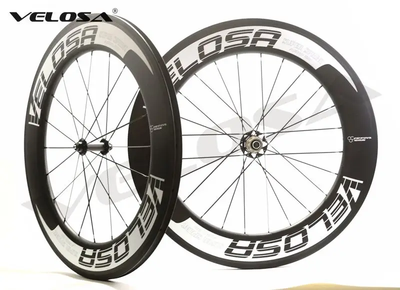 Velosa Sprint 80 велосипедные карбоновые колеса 88 мм клинчерные/Трубчатые 700C дорожные 2:1