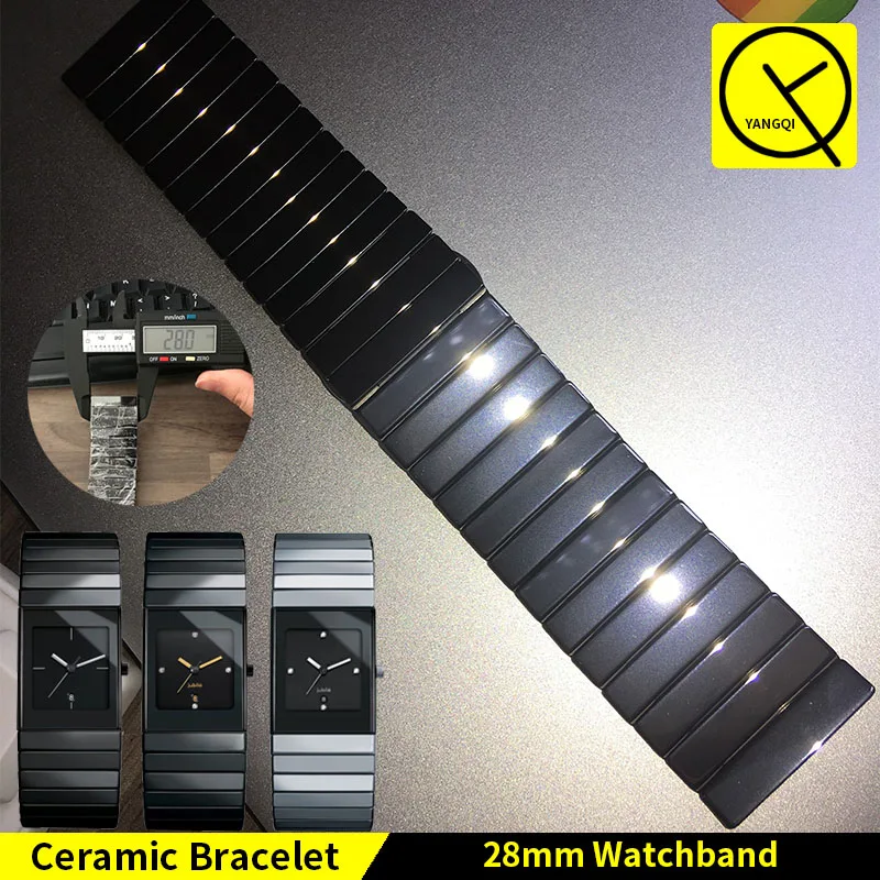 YQ керамический браслет для часов с бабочкой и пряжкой ремешок для Rado ceramic a Серия часы для мужчин и женщин все керамические 28*17 мм 18*10 мм инструменты
