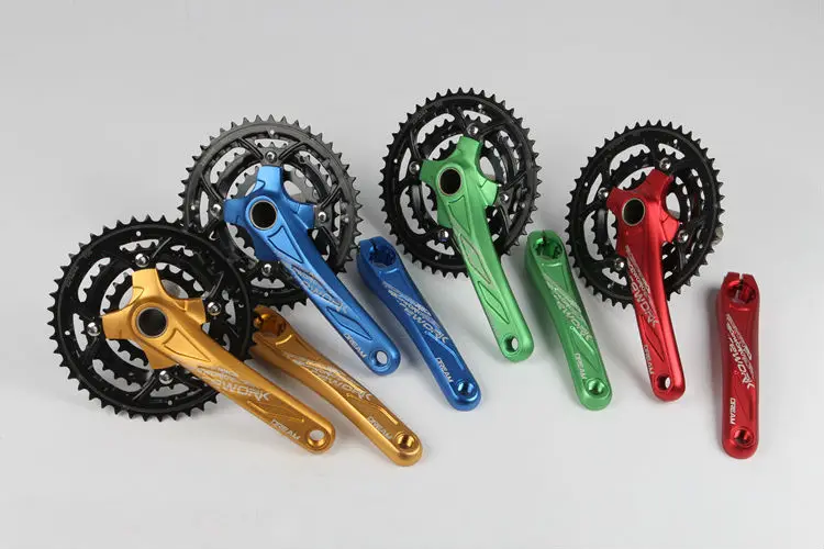 

new RACEWORK bicycle wheels MTB Bike 27/30 Speed Crankset Aluminum Crank BB 104bcd bicycle Chainring 22-32-42T crankset 4 colors
