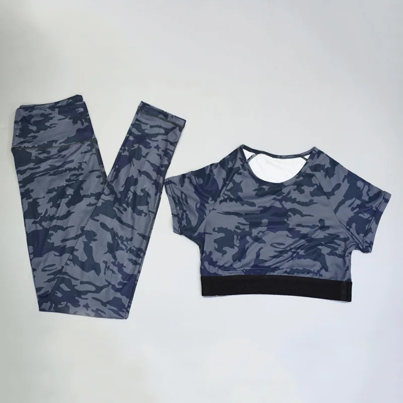 

sportswear women Camouflage sports suits gym sets 2 piece Running sports clothing yoga set women gym clothes fitness/workout set