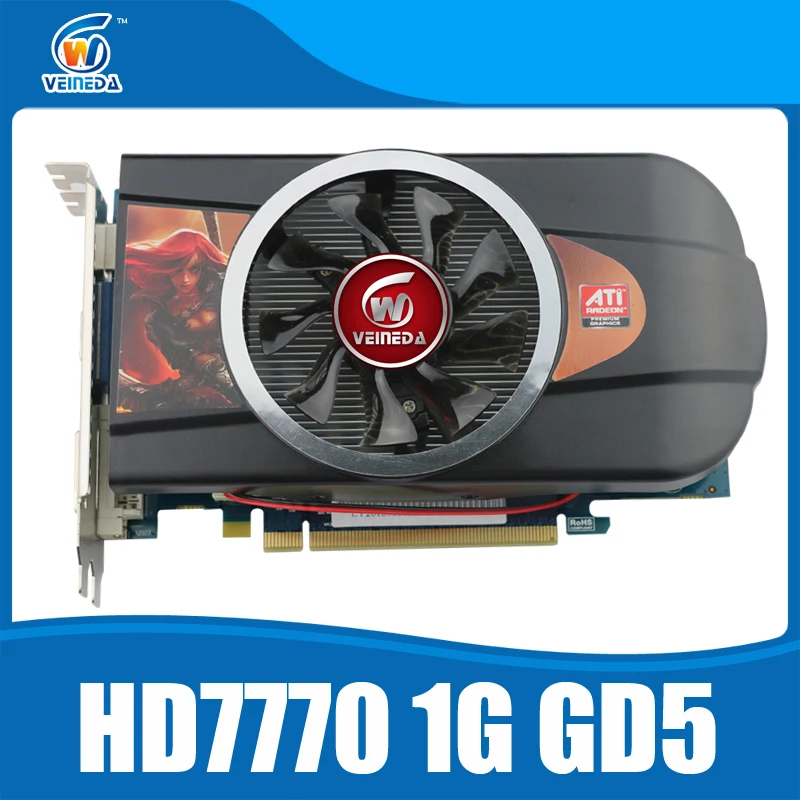 Original New Graphics cards ATI Radeon Chipset HD7770 1GB 128Bit GDDR5 stronger than GTX650 & GT740