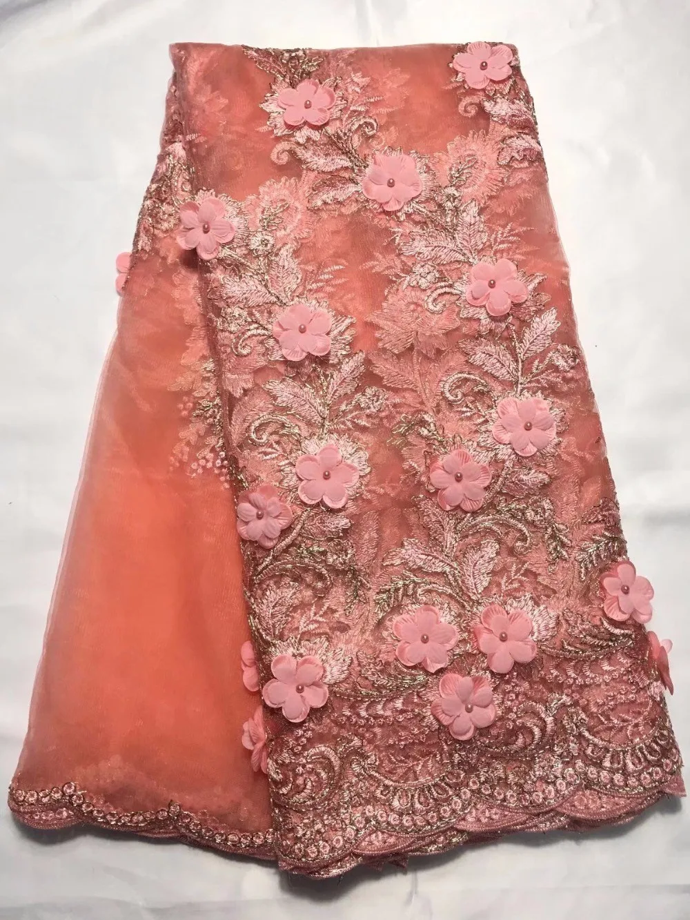 

Free shipping Pink African lace fabric 2017 High Quality embroidered tulle fabric For Nigerian Wedding Dress French Net Fabric