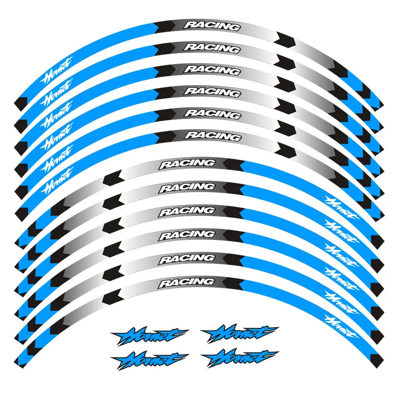 Новинка, высокое качество, 12 шт., подходит для мотоцикла, наклейка на колеса, полоса, светоотражающий обод для Honda Hornet 250 900 400